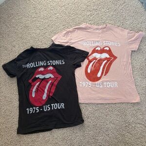 Bravado Rolling Stones 1975 Tour Tees - Black and Pink
